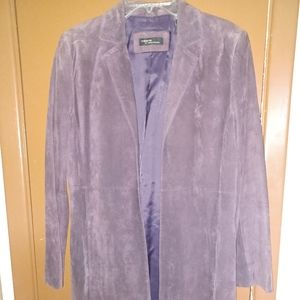 Vintage Valerie by Valerie Steven's purple 100% suede leather trench Coat.